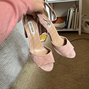 Steve Madden pink open toe block heels